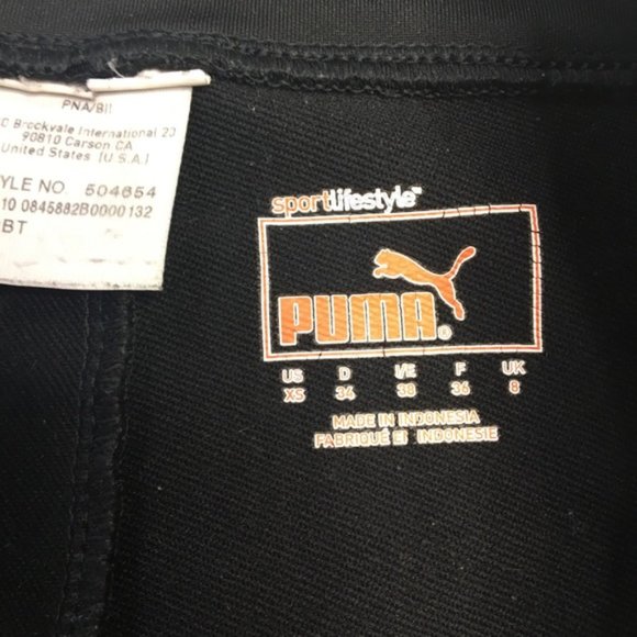 Puma Leggings Sheer Panel & Zip Leg XS Black 1255 - Picture 7 of 8